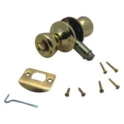 AP Products® 013-202 - Polished Brass Standard Key Knob Lock With Deadbolt