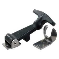 JR Products® 10875 - 2.5"L Silver/Black Rubber Hood Latch