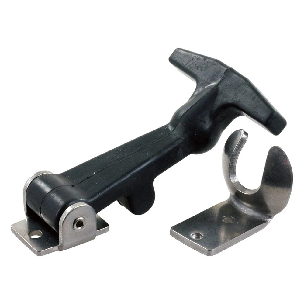 JR Products® 10875 - 2.5"L Silver/Black Rubber Hood Latch 3 JR Products® 10875 - 2.5"L Silver/Black Rubber Hood Latch