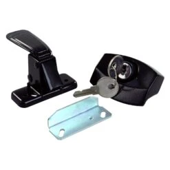 JR Products® 11675 - Black Die Cast Steel Locking Door Latch