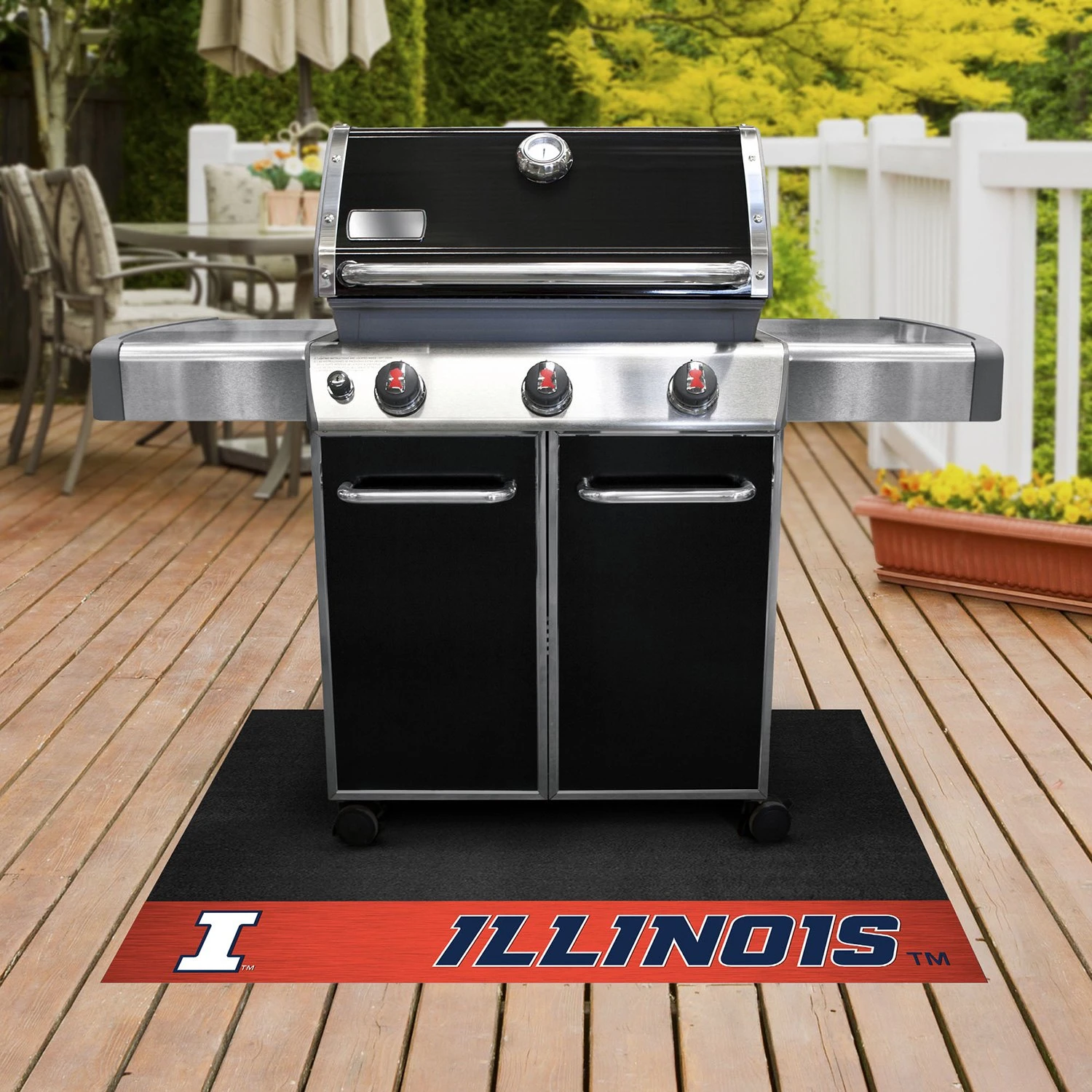 FanMats® 12119 - NCAA University Of Illinois 26" X 42" Grill Mat With "I" Logo & "Illinois" Wordmark 4 FanMats® 12119 - NCAA University Of Illinois 26" X 42" Grill Mat With "I" Logo & "Illinois" Wordmark - Image 2