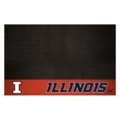 FanMats® 12119 - NCAA University Of Illinois 26" X 42" Grill Mat With "I" Logo & "Illinois" Wordmark