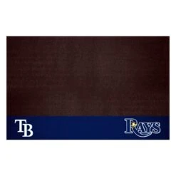 FanMats® 12170 - MLB "Tampa Bay Rays" 26" X 42" Grill Mat With "Baseball Diamond & Rays Wordmark" Logo & Wordmark
