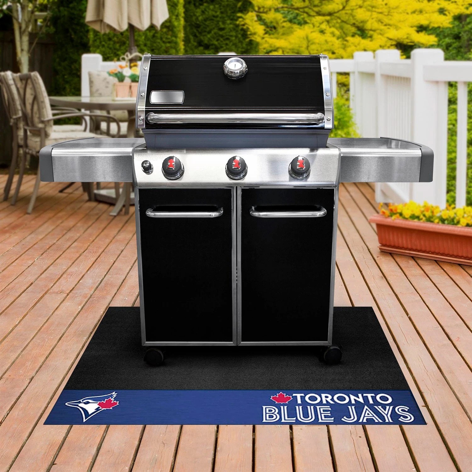 FanMats® 12172 - MLB "Toronto Blue Jays" 26" X 42" Grill Mat With "Blue Jay" Logo & Wordmark 4 FanMats® 12172 - MLB "Toronto Blue Jays" 26" X 42" Grill Mat With "Blue Jay" Logo & Wordmark - Image 2
