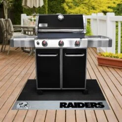 FanMats® 12196 - NFL "Las Vegas Raiders" 26" X 42" Grill Mat With "Raider" Logo & "Raiders" Wordmark