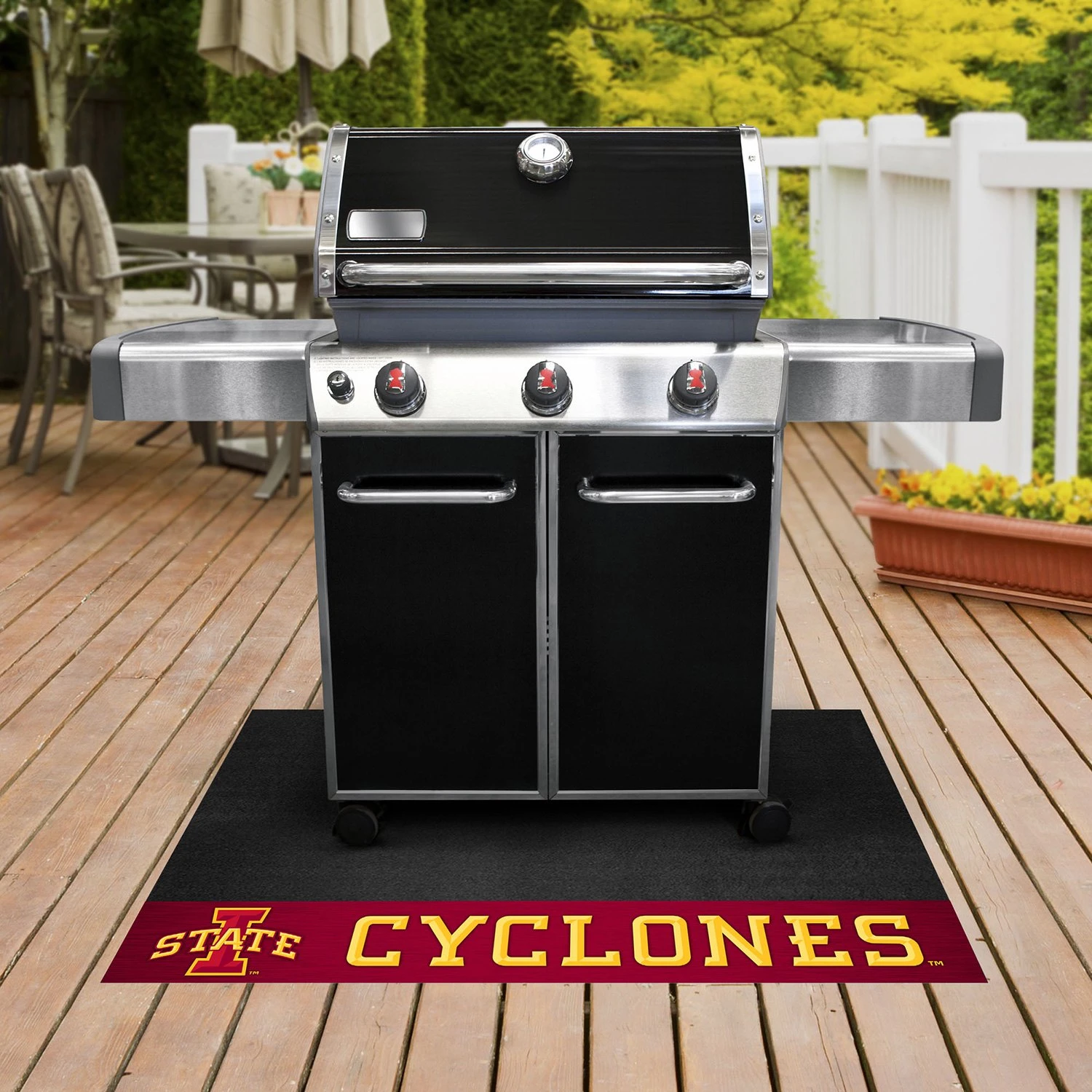 FanMats® 13321 - NCAA Iowa State University 26" X 42" Grill Mat With "I State" Logo & "Cyclones" Wordmark 4 FanMats® 13321 - NCAA Iowa State University 26" X 42" Grill Mat With "I State" Logo & "Cyclones" Wordmark - Image 2