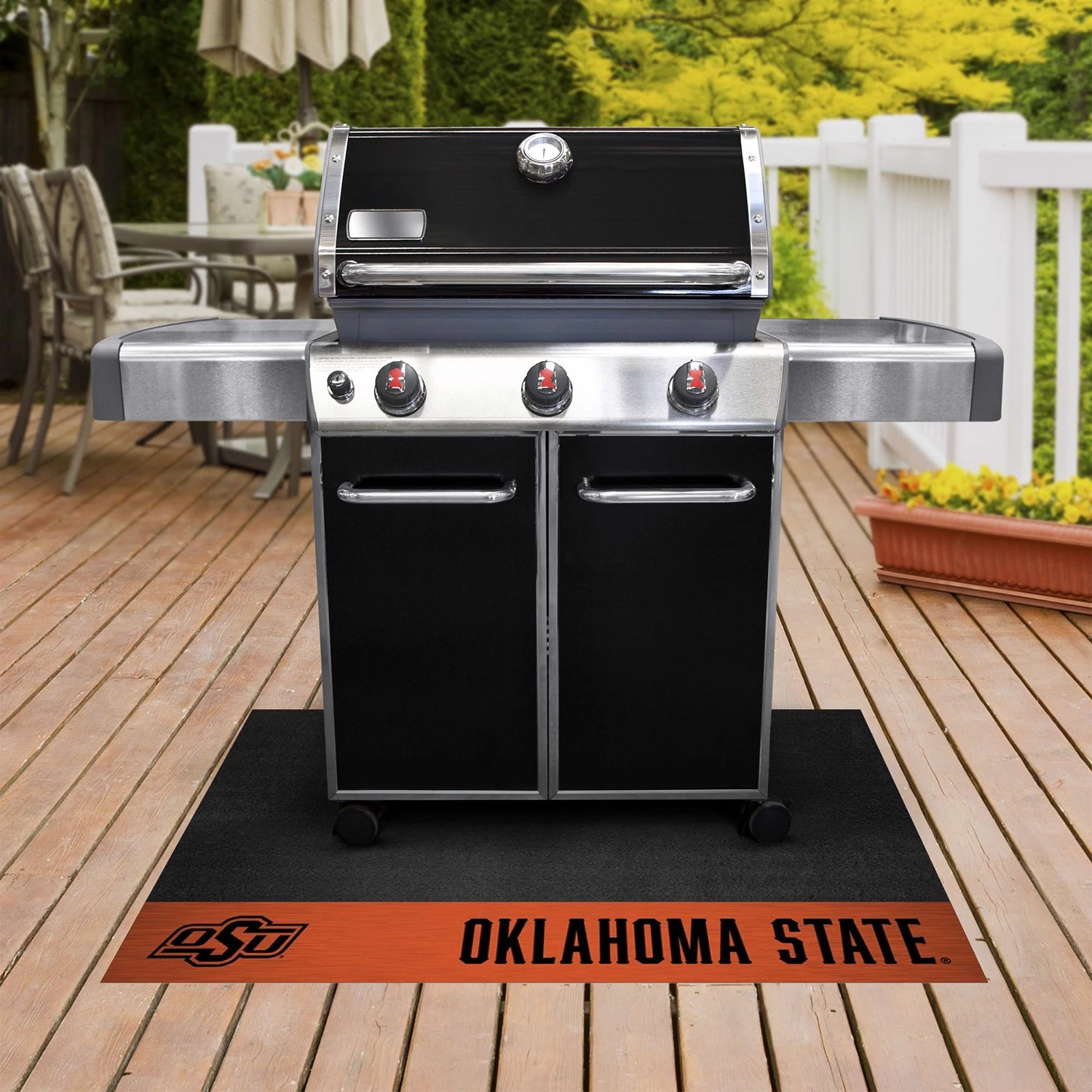 FanMats® 13324 - NCAA Oklahoma State University 26" X 42" Grill Mat With "OSU" Logo & "Oklahoma State" Wordmark 4 FanMats® 13324 - NCAA Oklahoma State University 26" X 42" Grill Mat With "OSU" Logo & "Oklahoma State" Wordmark - Image 2