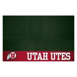 FanMats® 13327 - NCAA University Of Utah 26" X 42" Grill Mat With "Circle U & Feathers" Logo & Wordmark