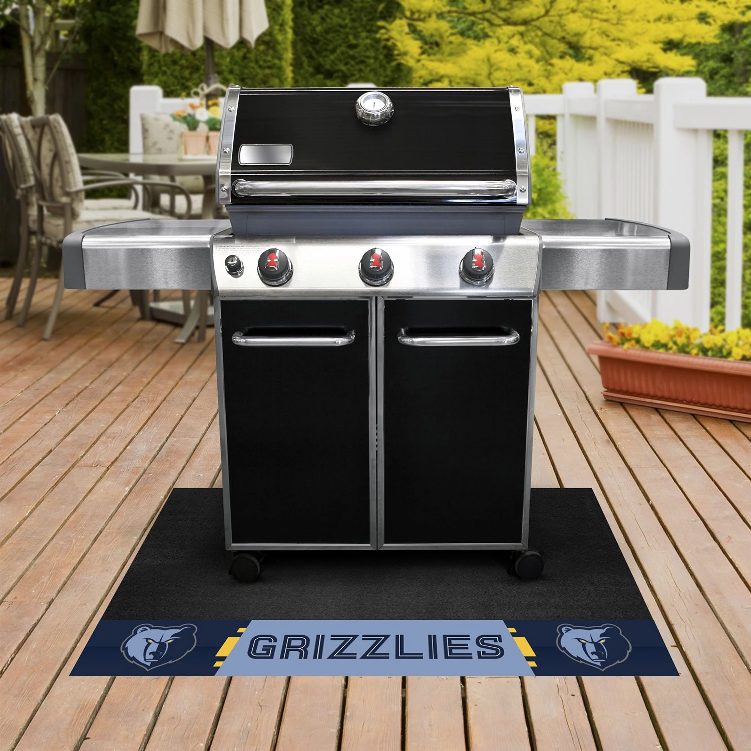 FanMats® 14209 - NBA "Memphis Grizzlies" 26" X 42" Grill Mat With "Grizzly" Logo & "Memphis Grizzlies" Wordmark 4 FanMats® 14209 - NBA "Memphis Grizzlies" 26" X 42" Grill Mat With "Grizzly" Logo & "Memphis Grizzlies" Wordmark - Image 2
