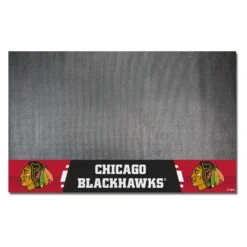 FanMats® 14230 - NHL "Chicago Blackhawks" 26" X 42" Grill Mat With "Native American" Logo & Wordmark