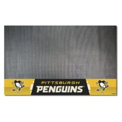 FanMats® 14247 - NHL "Pittsburgh Penguins" 26" X 42" Grill Mat With "Penguins" Logo & Wordmark