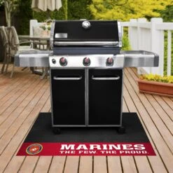 FanMats® 15713 - Military "U.S. Marines" 26" X 42" Grill Mat With "Marines" Official Logo -Summit Trails 15713 2