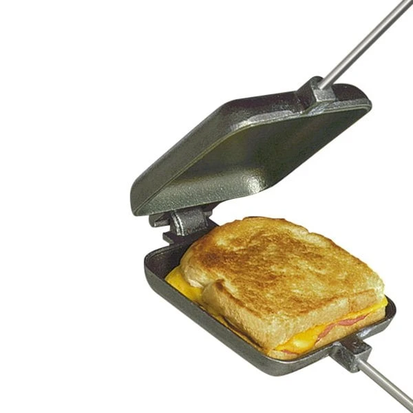 Rome® 1705 - 4-1/4" X 4-1/2" Cast Iron Square Single Pie Iron 4 Rome® 1705 - 4-1/4" X 4-1/2" Cast Iron Square Single Pie Iron - Image 2