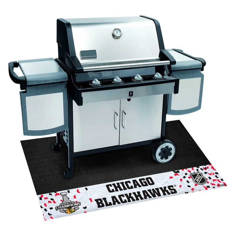FanMats® 18259 - NHL "Chicago Blackhawks" 26" X 42" Grill Mat With "2015 Stanley Cup Champions" Logo 3 FanMats® 18259 - NHL "Chicago Blackhawks" 26" X 42" Grill Mat With "2015 Stanley Cup Champions" Logo