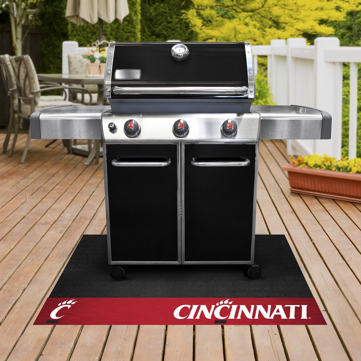 FanMats® 18280 - NCAA University Of Cincinnati 26" X 42" Grill Mat With "C Bear Claw" Logo & Wordmark 4 FanMats® 18280 - NCAA University Of Cincinnati 26" X 42" Grill Mat With "C Bear Claw" Logo & Wordmark - Image 2