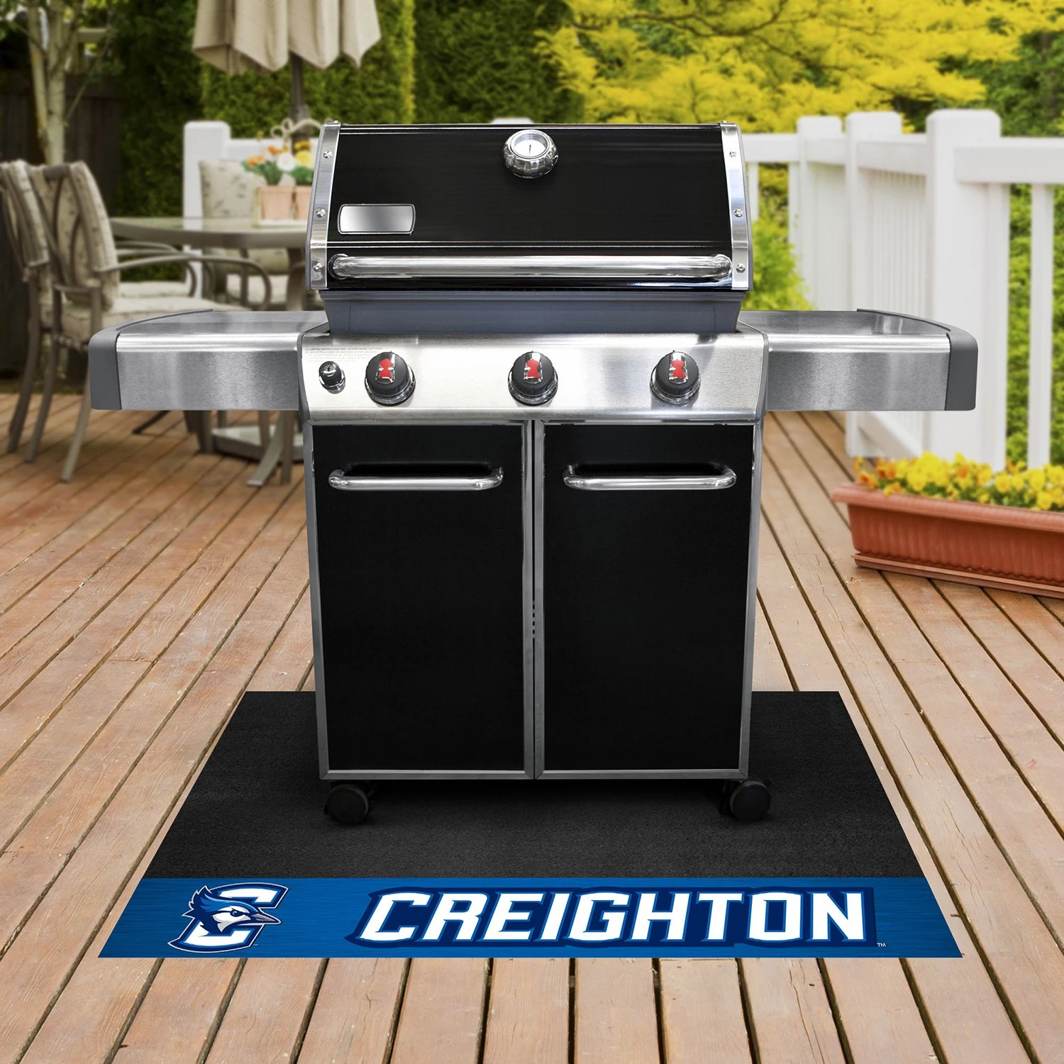 FanMats® 18311 - NCAA Creighton University 26" X 42" Grill Mat With "C & Blue Jay" Logo 4 FanMats® 18311 - NCAA Creighton University 26" X 42" Grill Mat With "C & Blue Jay" Logo - Image 2