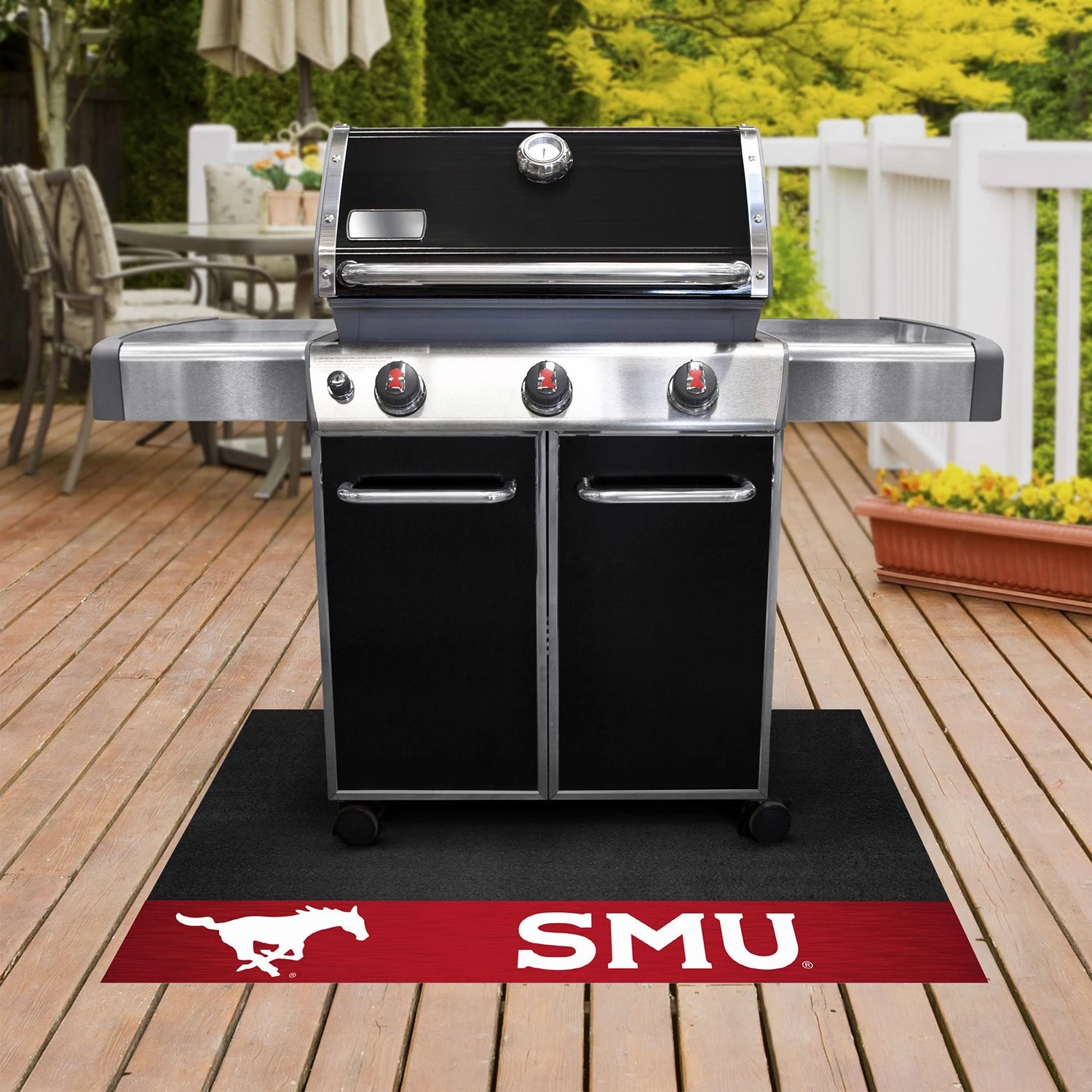 FanMats® 18314 - NCAA Southern Methodist University 26" X 42" Grill Mat With "SMU Mustang" Logo & "Mustangs" Wordmark 4 FanMats® 18314 - NCAA Southern Methodist University 26" X 42" Grill Mat With "SMU Mustang" Logo & "Mustangs" Wordmark - Image 2
