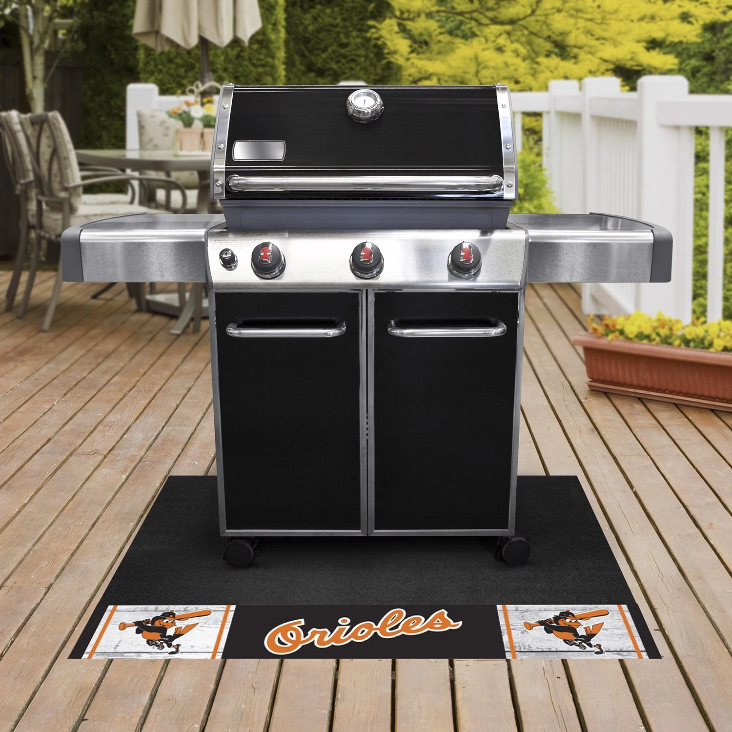 FanMats® 2052 - MLB "1975 Baltimore Orioles" 26" X 42" Retro Grill Mat 4 FanMats® 2052 - MLB "1975 Baltimore Orioles" 26" X 42" Retro Grill Mat - Image 2