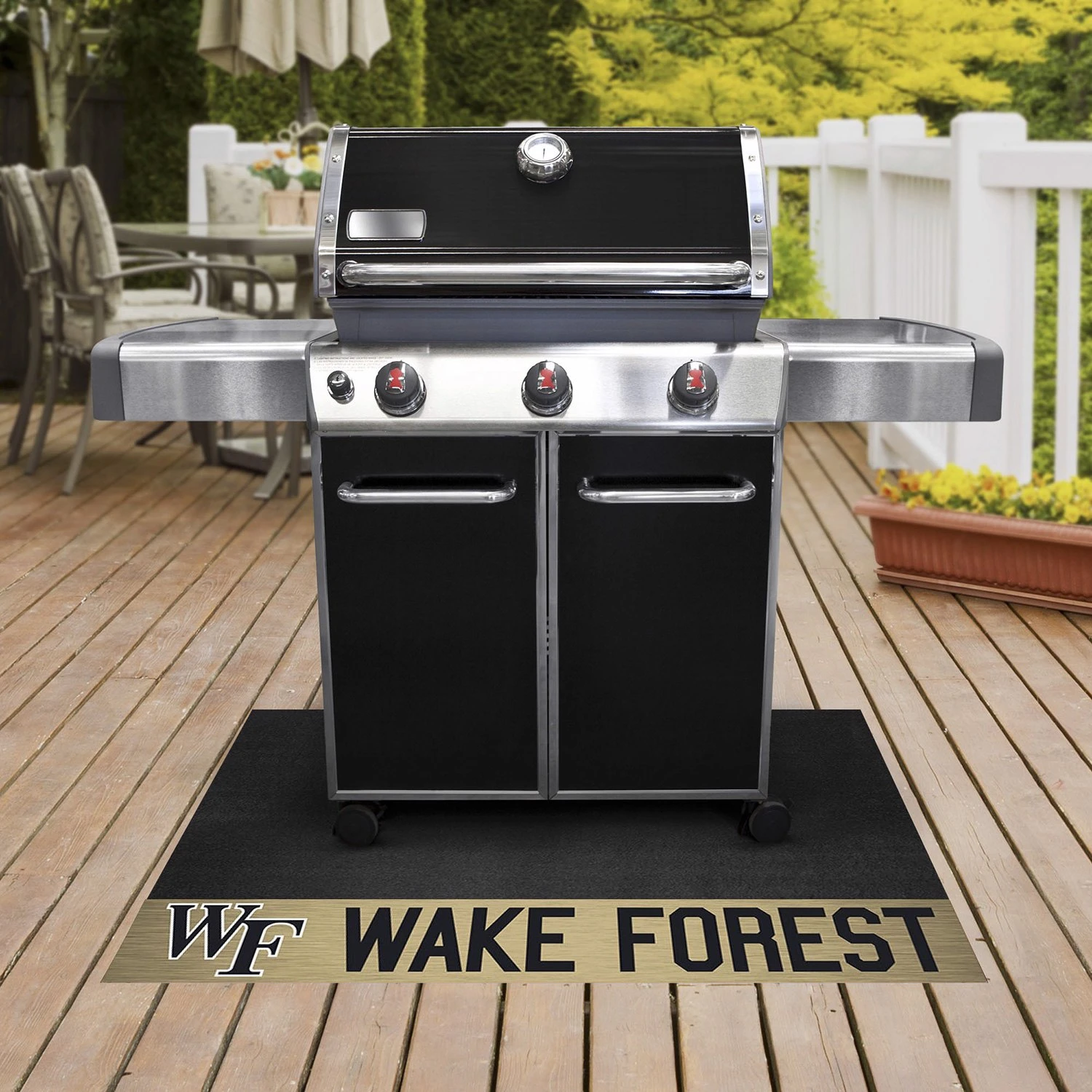 FanMats® 21636 - NCAA Wake Forest University 26" X 42" Grill Mat With "WF" Logo & Wordmark 4 FanMats® 21636 - NCAA Wake Forest University 26" X 42" Grill Mat With "WF" Logo & Wordmark - Image 2