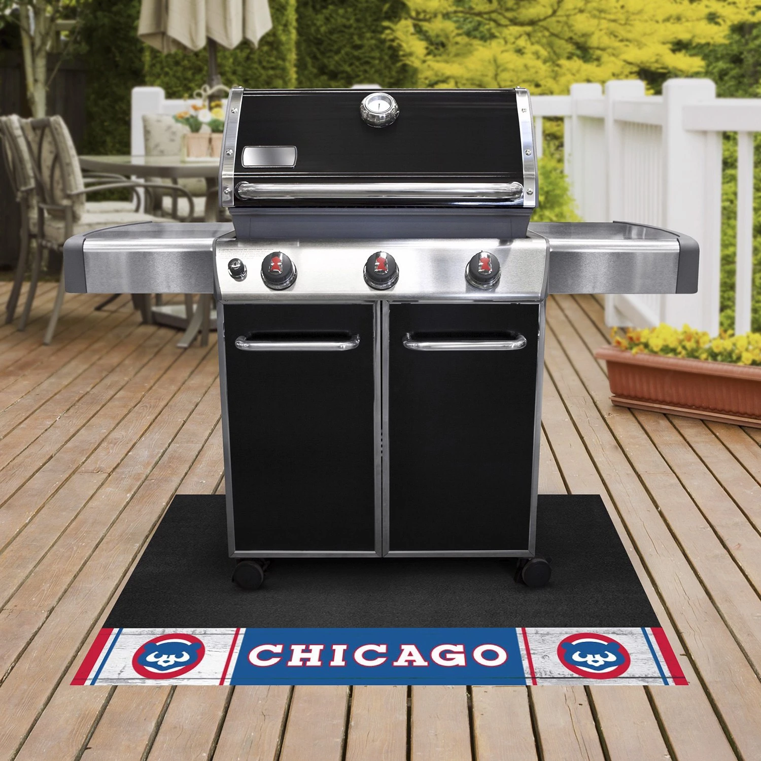 FanMats® 2205 - MLB "1990 Chicago Cubs" 26" X 42" Retro Grill Mat 4 FanMats® 2205 - MLB "1990 Chicago Cubs" 26" X 42" Retro Grill Mat - Image 2