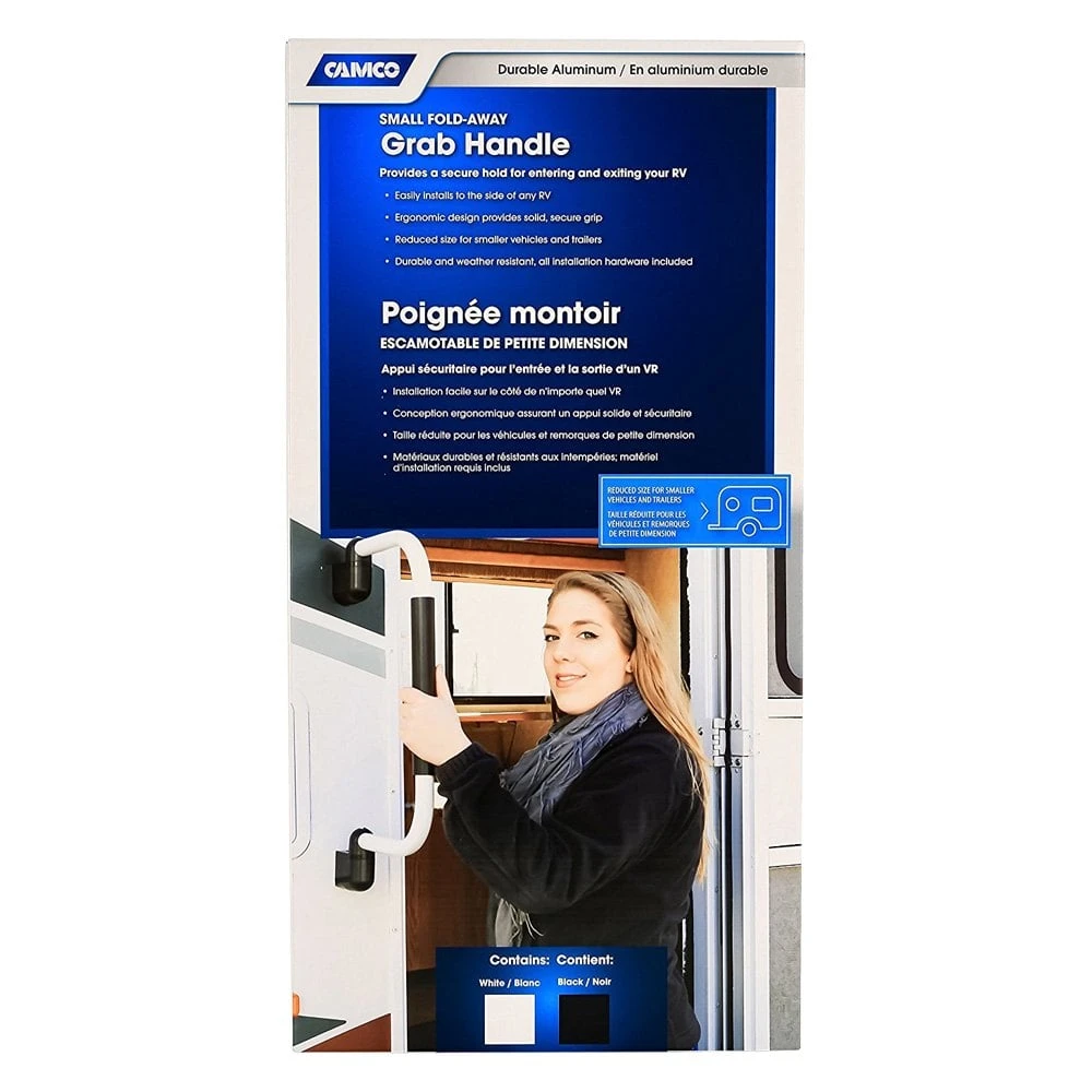 Camco® 42198 - 18.0"L White Aluminum Short Folding Grab Handle 7 Camco® 42198 - 18.0"L White Aluminum Short Folding Grab Handle - Image 5