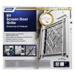 Camco® 43993 - Deluxe™ Black Screen Door Grille -Summit Trails 43993 6 1