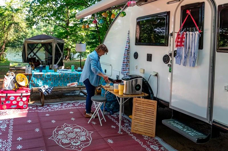 Camco® - RV And Tree Sketch Design Tablecloth With Bench Covers 13 Camco® - RV And Tree Sketch Design Tablecloth With Bench Covers - Image 11