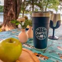 Camco® - RV And Tree Sketch Design Tablecloth With Bench Covers 34 Camco® - RV And Tree Sketch Design Tablecloth With Bench Covers -Summit Trails 53380 13