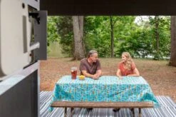 Camco® - RV And Tree Sketch Design Tablecloth With Bench Covers 36 Camco® - RV And Tree Sketch Design Tablecloth With Bench Covers -Summit Trails 53380 15