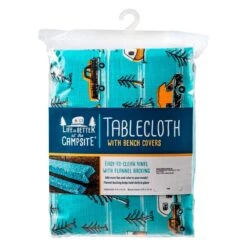 Camco® - RV And Tree Sketch Design Tablecloth With Bench Covers 24 Camco® - RV And Tree Sketch Design Tablecloth With Bench Covers -Summit Trails 53380 3
