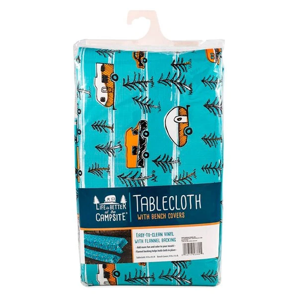 Camco® - RV And Tree Sketch Design Tablecloth With Bench Covers 6 Camco® - RV And Tree Sketch Design Tablecloth With Bench Covers - Image 4