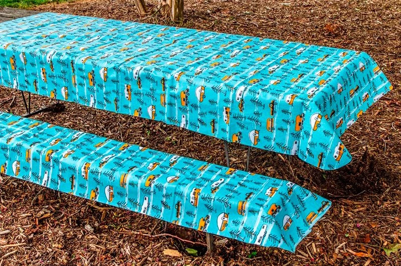 Camco® - RV And Tree Sketch Design Tablecloth With Bench Covers 8 Camco® - RV And Tree Sketch Design Tablecloth With Bench Covers - Image 6