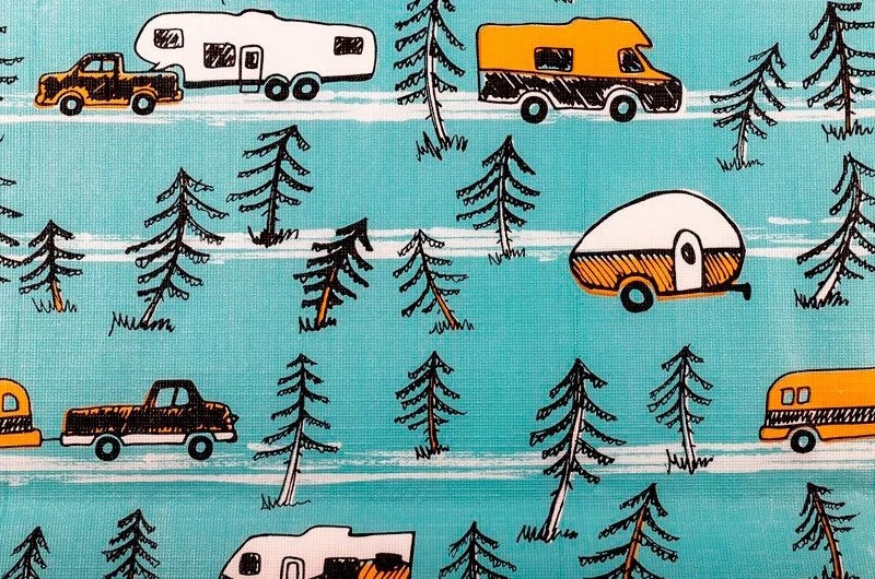 Camco® - RV And Tree Sketch Design Tablecloth With Bench Covers 9 Camco® - RV And Tree Sketch Design Tablecloth With Bench Covers - Image 7