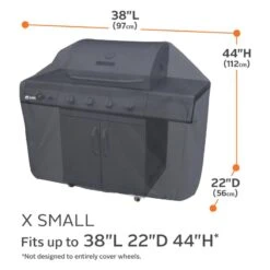 Classic Accessories® - Classic™ Black X-Small BBQ Grill Cover (38"L X 22"W X 44"H) -Summit Trails 55 303 360401 00 6