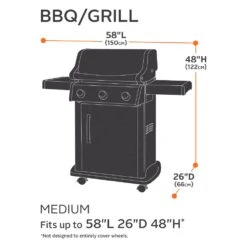 Classic Accessories® - Classic™ Black Medium BBQ Grill Cover (58"L X 26"W X 48"H) -Summit Trails 55 306 030401 00 5