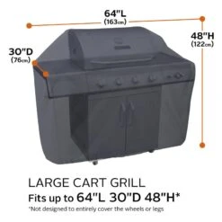 Classic Accessories® - Classic™ Black Large BBQ Grill Cover (64"L X 28"W X 48"H) -Summit Trails 55 307 040401 00 6