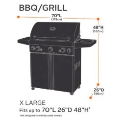 Classic Accessories® - Classic™ Black X-Large BBQ Grill Cover (70"L X 30"W X 48"H) -Summit Trails 55 308 050401 00 5
