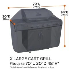 Classic Accessories® - Classic™ Black X-Large BBQ Grill Cover (70"L X 30"W X 48"H) -Summit Trails 55 308 050401 00 6