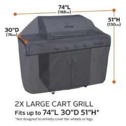 Classic Accessories® - Classic™ Black XX-Large BBQ Grill Cover (74"L X 30"W X 51"H) -Summit Trails 55 309 060401 00 6