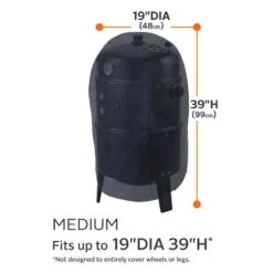 Classic Accessories® - Classic™ Black Round Smoker Cover (19"Dia X 39"H) -Summit Trails 55 318 010401 00 6