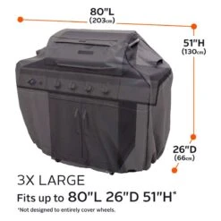 Classic Accessories® - Ravenna™ Dark Taupe 3X-Large BBQ Grill Cover (80"L X 26"W X 51"H) -Summit Trails 55 320 355101 ec 13