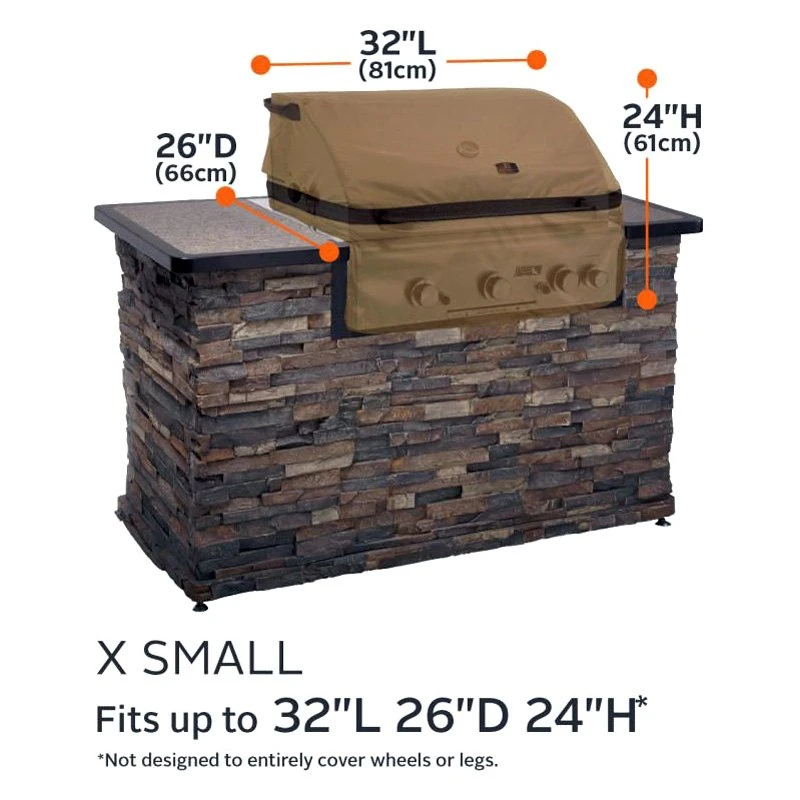 Classic Accessories® - Hickory™ Sand X-Small Built-In Grill Cover (32"L X 26"W X 24"H) 4 Classic Accessories® - Hickory™ Sand X-Small Built-In Grill Cover (32"L X 26"W X 24"H) - Image 2