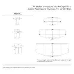 Classic Accessories® - Ravenna™ Black Small BBQ Grill Cover (58"L X 26"W X 48"H) -Summit Trails 55 389 350401 ec 12