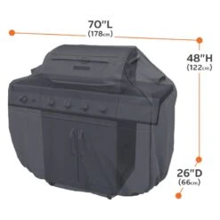 Classic Accessories® - Ravenna™ Black X-Large BBQ Grill Cover (70"L X 26"W X 48"H) -Summit Trails 55 392 050401 ec 2
