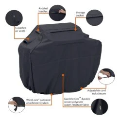 Classic Accessories® - Ravenna™ Black X-Large BBQ Grill Cover (70"L X 26"W X 48"H) -Summit Trails 55 392 050401 ec 9