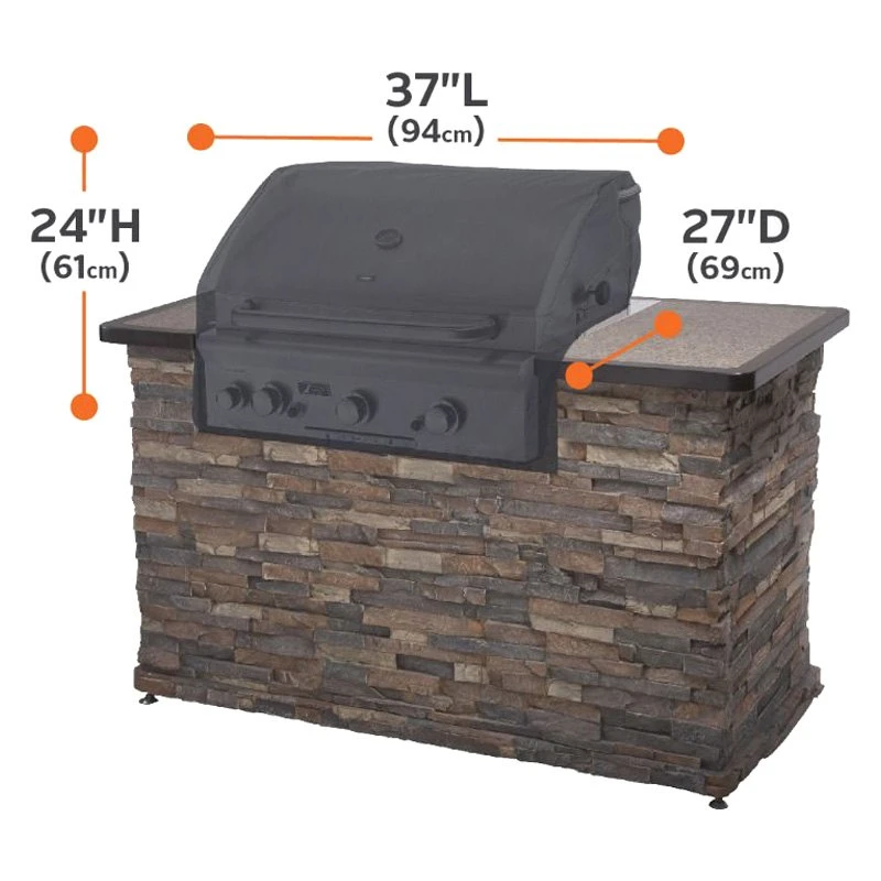 Classic Accessories® - Ravenna™ Black Small Built-In Grill Cover (37"L X 27"W X 24"H) 4 Classic Accessories® - Ravenna™ Black Small Built-In Grill Cover (37"L X 27"W X 24"H) - Image 2