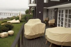 Classic Accessories® - Veranda™ Pebble Large BBQ Grill Dome With Side Table Cover (60"L X 30"W X 50"H) -Summit Trails 55 410 011501 00 13