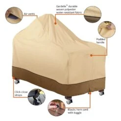 Classic Accessories® - Veranda™ Pebble Large BBQ Grill Dome With Side Table Cover (60"L X 30"W X 50"H) -Summit Trails 55 410 011501 00 9