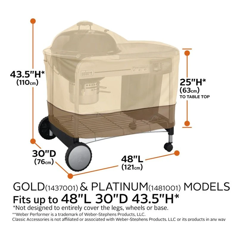 Classic Accessories® - Veranda™ Pebble Small/Medium BBQ Grill Cover For Weber™ Grills (40"L X 30"W X 43.5"H) 17 Classic Accessories® - Veranda™ Pebble Small/Medium BBQ Grill Cover For Weber™ Grills (40"L X 30"W X 43.5"H) - Image 15