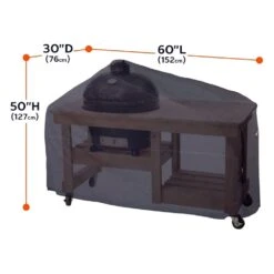 Classic Accessories® - Ravenna™ Dark Taupe Large BBQ Grill Dome With Side Table Cover (60"L X 30"W X 50"H) -Summit Trails 55 420 015101 ec 10